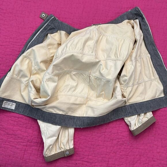 Brunello Cucinelli Cream 100% leather Bomber Jacket , M - Picture 10 of 14